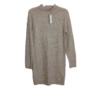 Francesca’s NWT Neutral Speckled Sweater Dress Small Cozy Minimalist Fall Winter